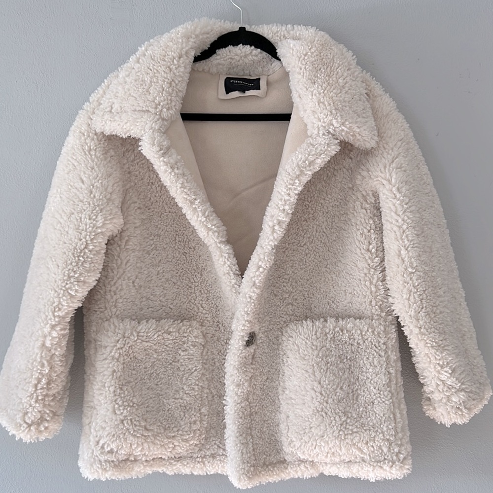 Neutral Fall/ Spring Teddy Shacket Coat - image 2